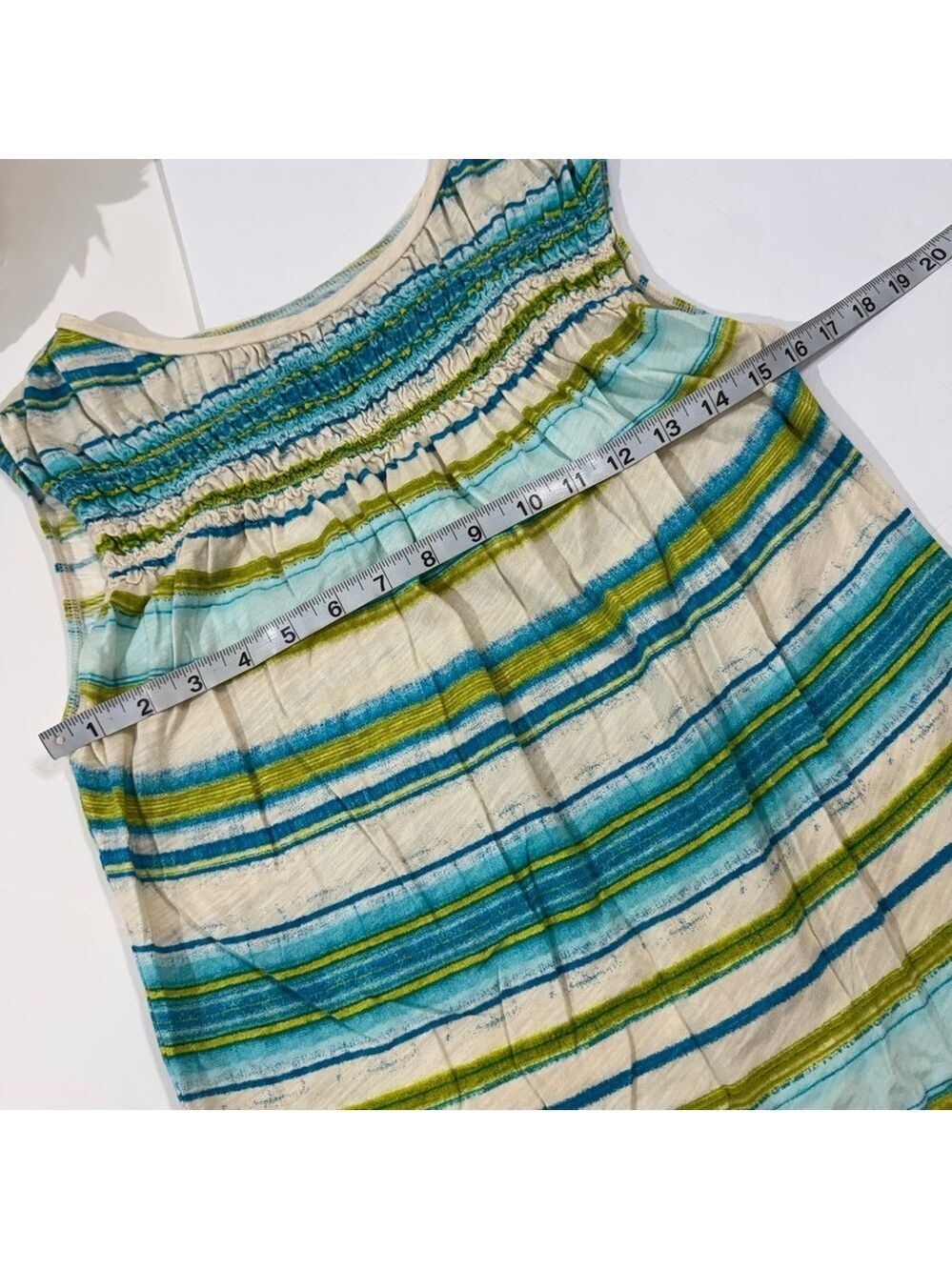 LOFT Smocked Striped Top MP - Picture 4 of 6